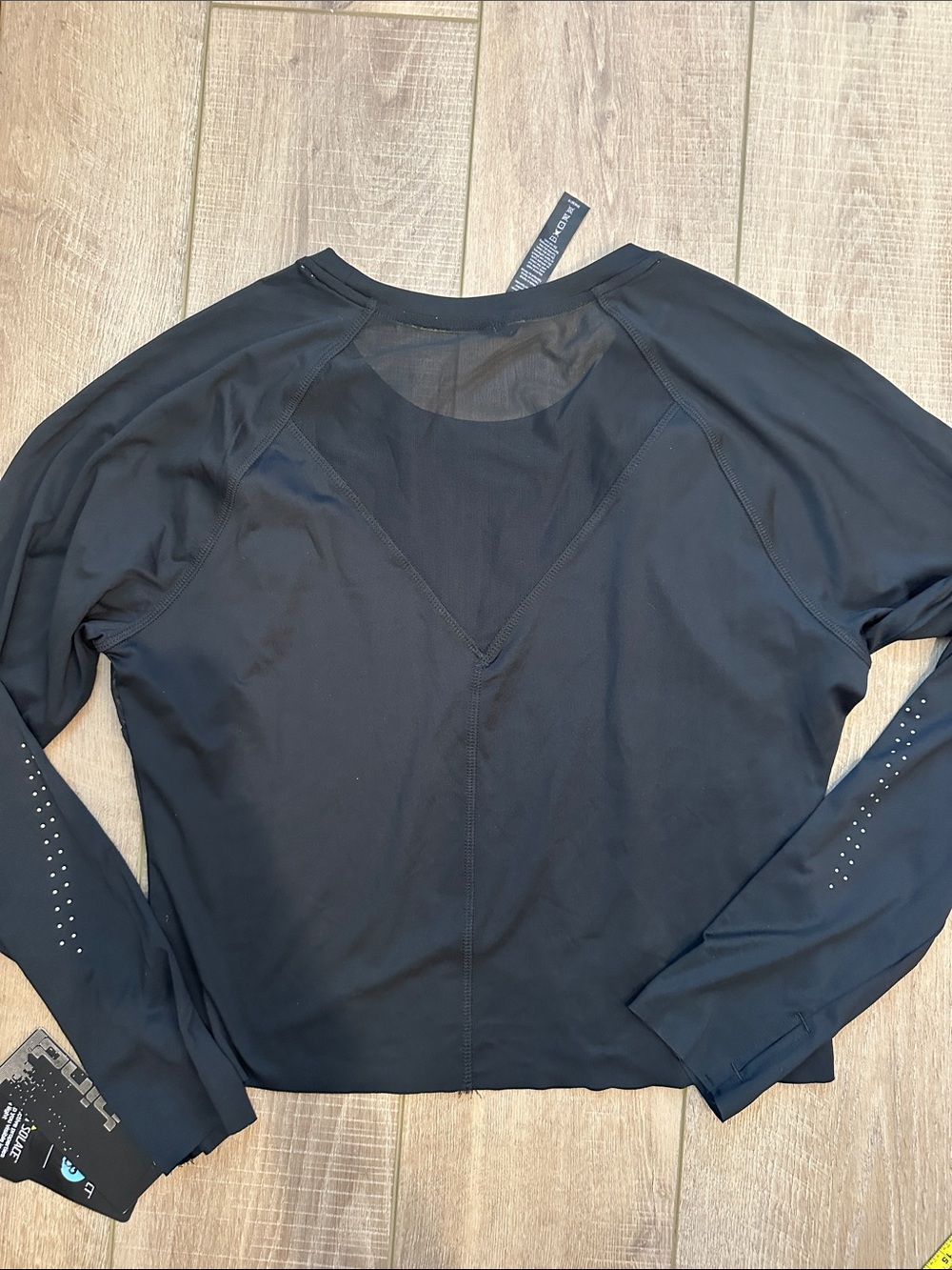 Hind Black Long Sleeve Crew Neck Performance Top - Picture 6 of 8